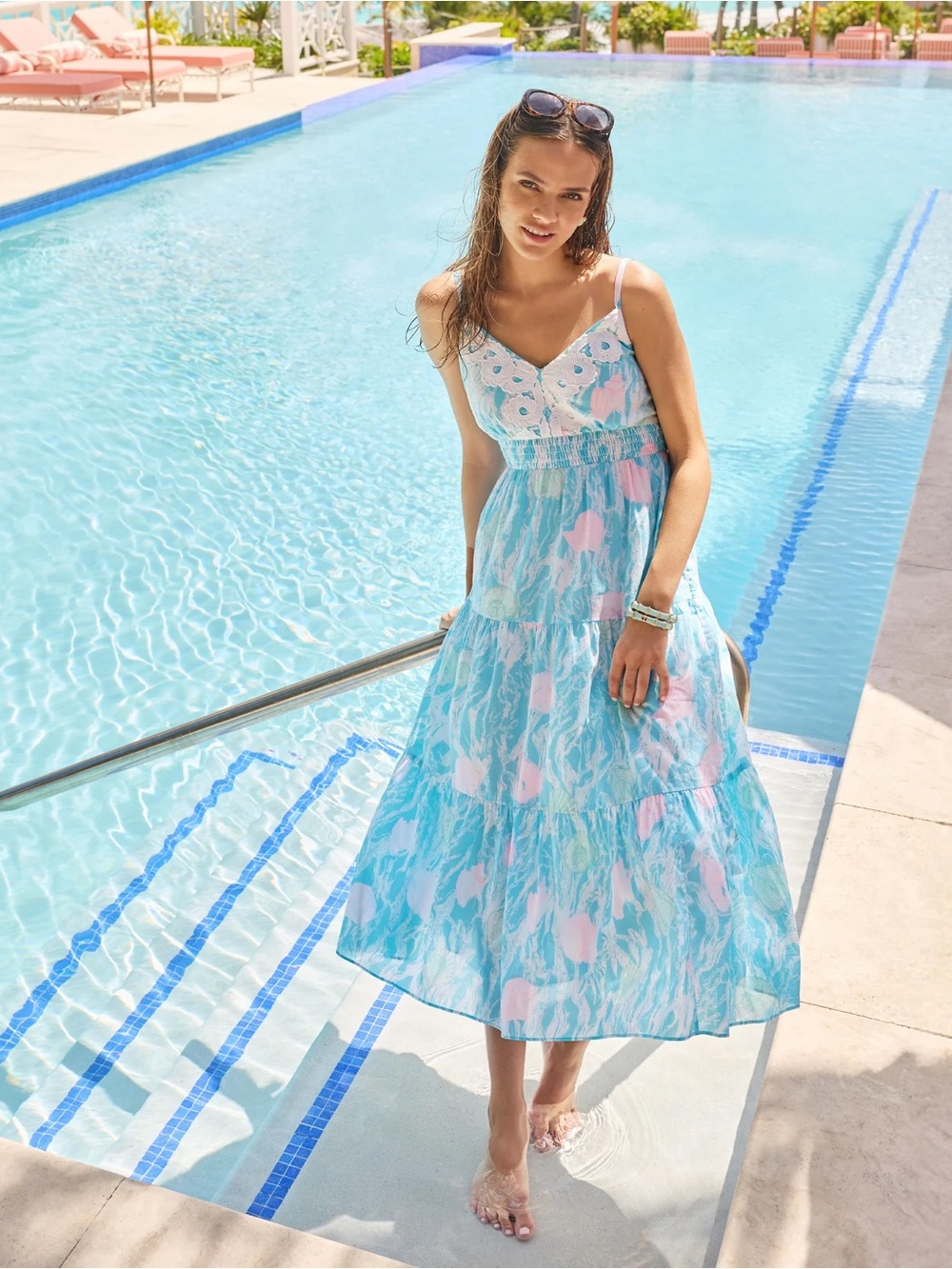 Lilly Pulitzer Zanna midi, Capri Blue “Shelden”sz 12
